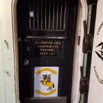 Entrance to the radio room of the USS Missouri