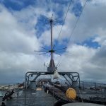 USS Missouri's current HF radio antenna USS Missouri's current HF radio antenna